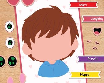 Printable Kids Emotion Activity & Chart | Preschool and Toddler Feelings Chart | Autism and Montessori Resources | Homeschool Worksheets