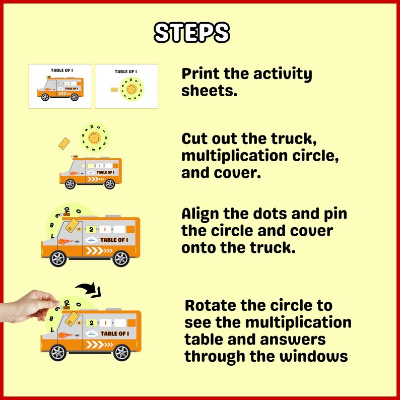 Printable Multiplication Truck Activity Book for Kids | Math Games ...