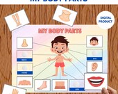 Body Parts Activity Book | Human Body Busy Book | Matching Activity for Kids Learning Human Body Printable Educational Worksheets