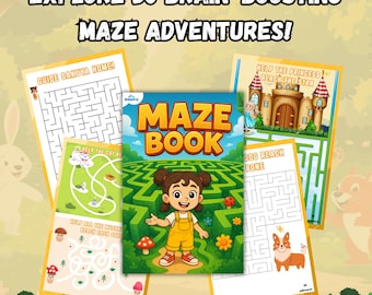 Puzzle Maze Activity Book for Kids | Fun Maze Game | Labyrinth Maze Challenges | Kids Worksheets for Learning and Play