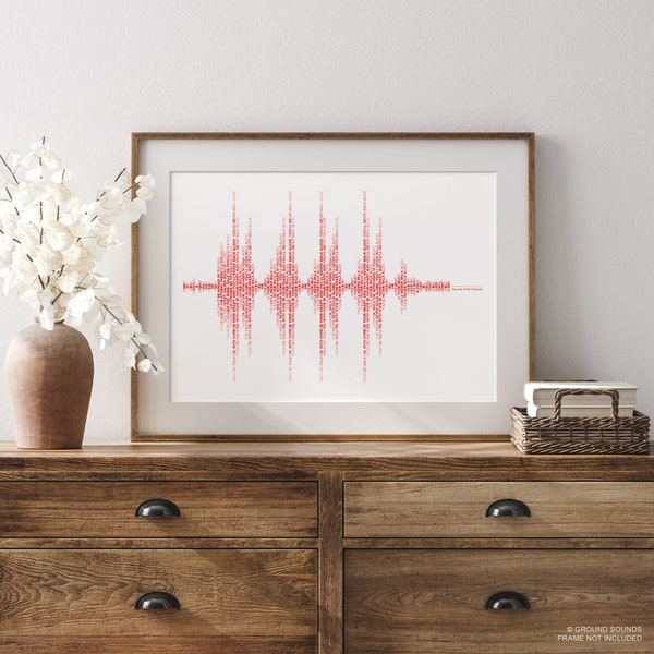 Liverpool Football, Typography Soundwave Prints, Sounds of Anfield, 'You'll Never Walk Alone' Soccer Gifts