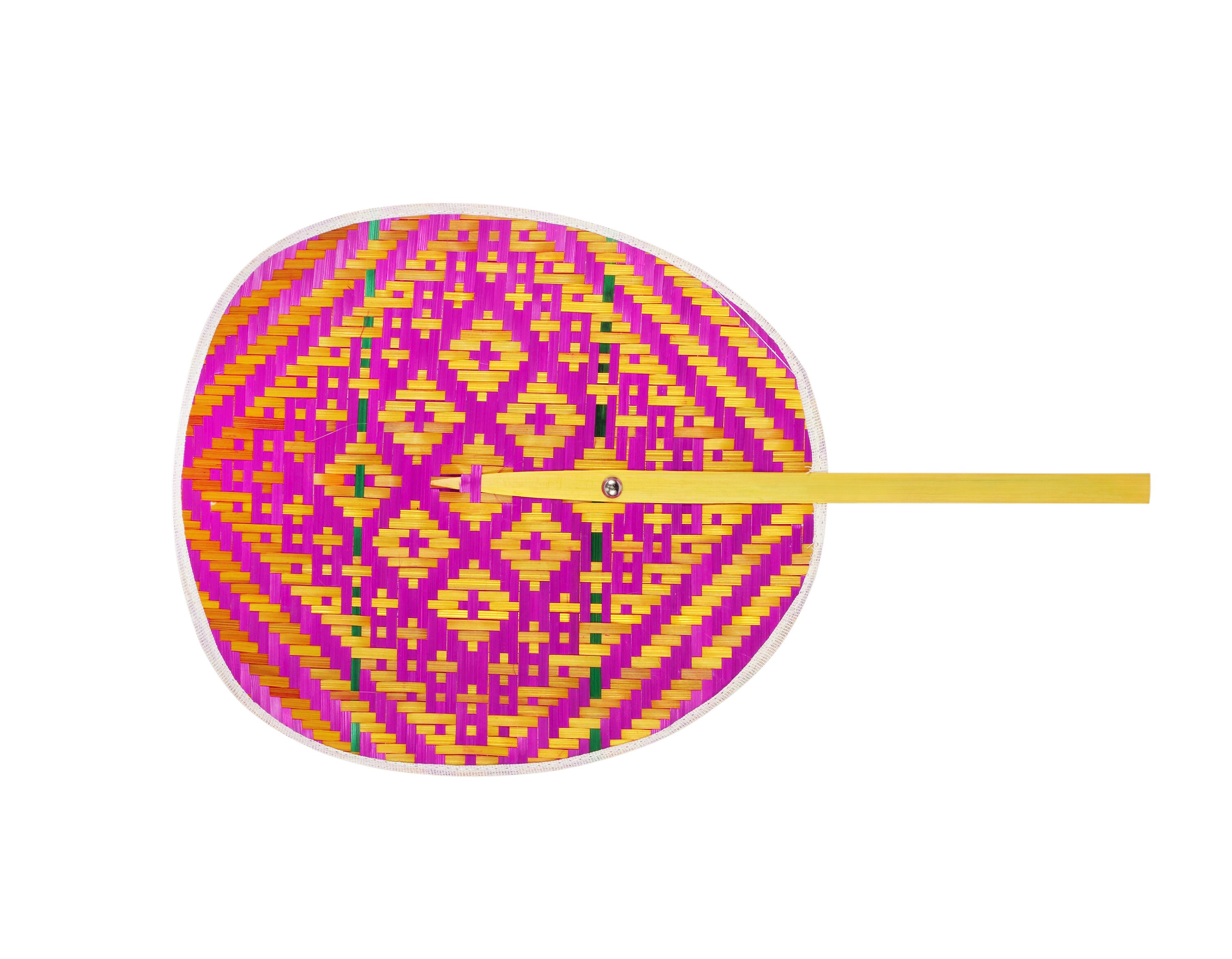 Thai Traditional Handmade Weaving Bamboo Hand Fan Colourful Weave ...