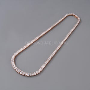 26.519CTW Emerald Cut Lab Grown Diamond Tennis Necklace
