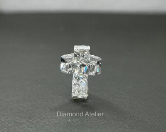 1.35 CT Lab Grown Cross shaped loose diamond, for pendants, earrings and rings