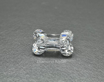 1.00 CT Lab created Bone shaped Loose Diamond, Neck Collars for dogs, pet jewellery,