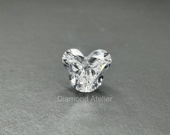 1.23-carat lab created Mickey-shaped loose diamond for Earrings, Rings, and Pendants.