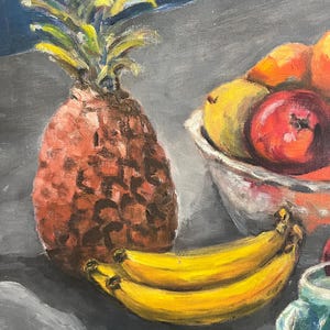 vintage fruit still life oil painting