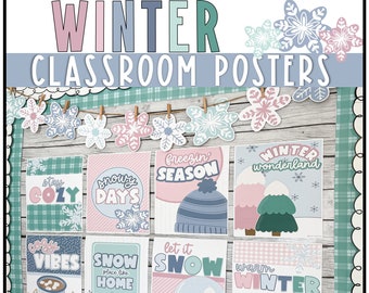 Winter Classroom Decor Posters | Printable Bulletin Board (PDF)