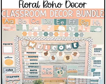 Floral Boho Classroom Decor | Boho-Themed Classroom Decor 2,500+ Page Bundle!