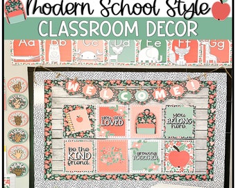 Modern School Style Classroom Decor | Trendy School-Themed Classroom Decor 2,500+ Page Bundle!