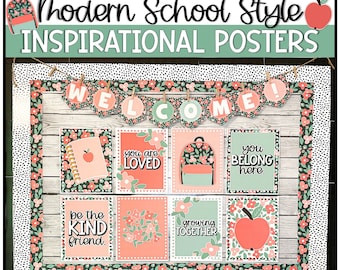 Modern Inspirational Classroom Posters | School Decor Set (Digital Download)