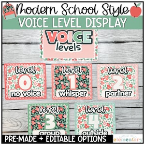 Modern School Style Voice Level Display | Classroom Management | Trendy + Modern Classroom Decor