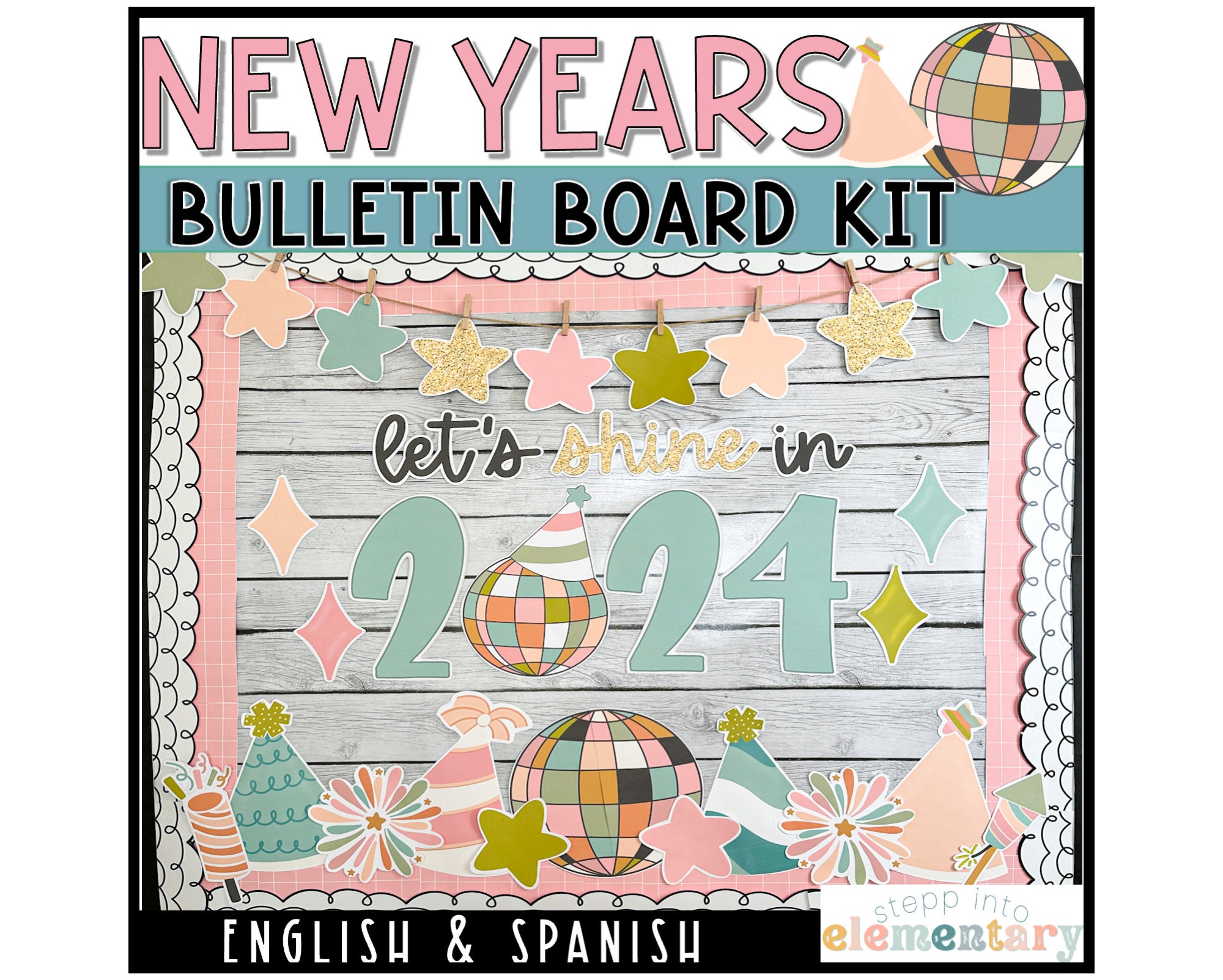 New Years Bulletin Board Kit | 2024 Edition | New Year Classroom Decor ...