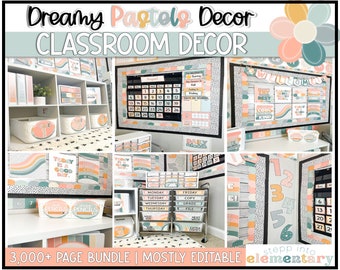 Dreamy Pastels Classroom Decor | Trendy + Pastel Classroom Decor 3,000+ Page Bundle!