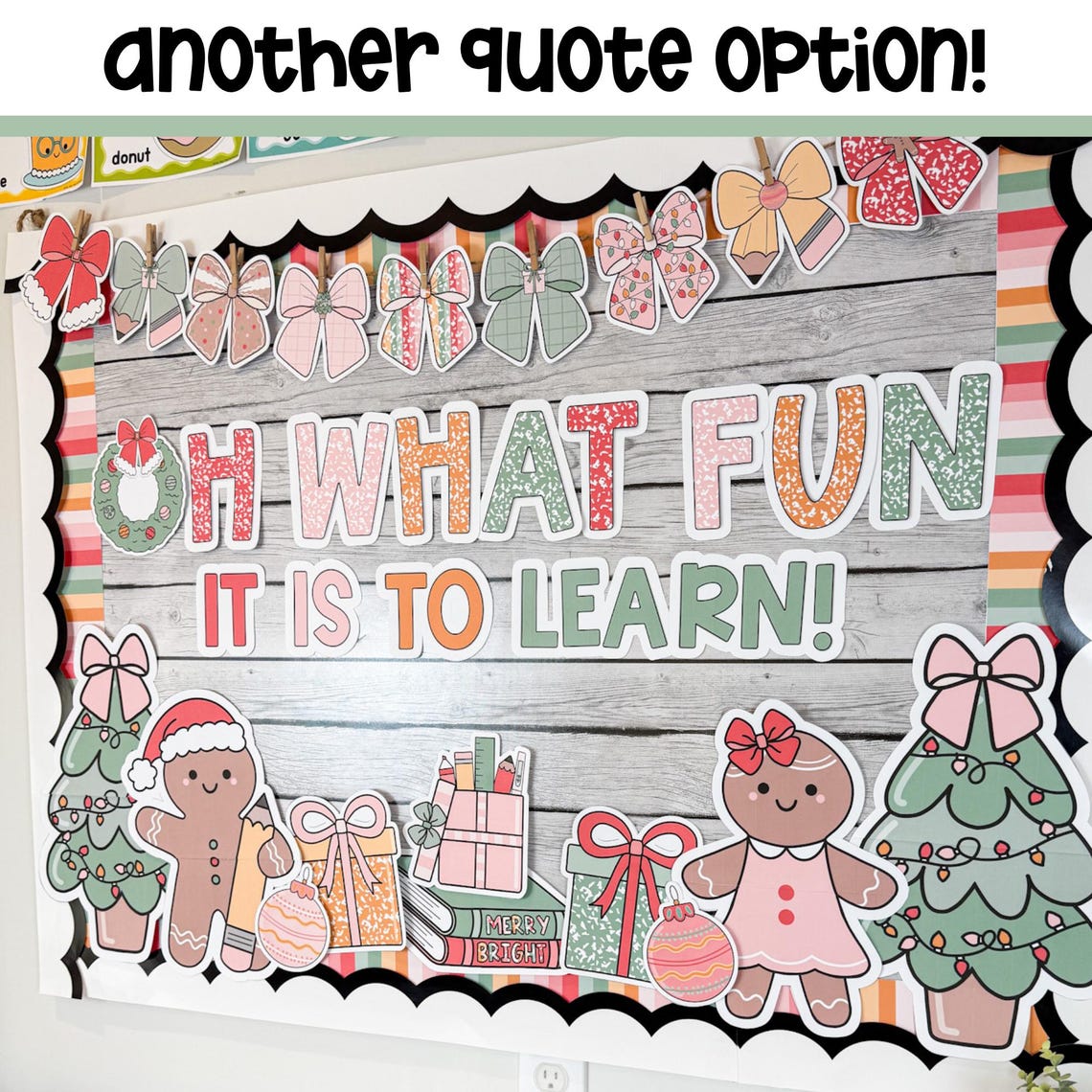Christmas Bulletin Board Kit | Christmas Bows & Composition Decor ...