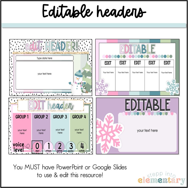 Winter Classroom Slides | Snowman Theme (digital Download) - Etsy