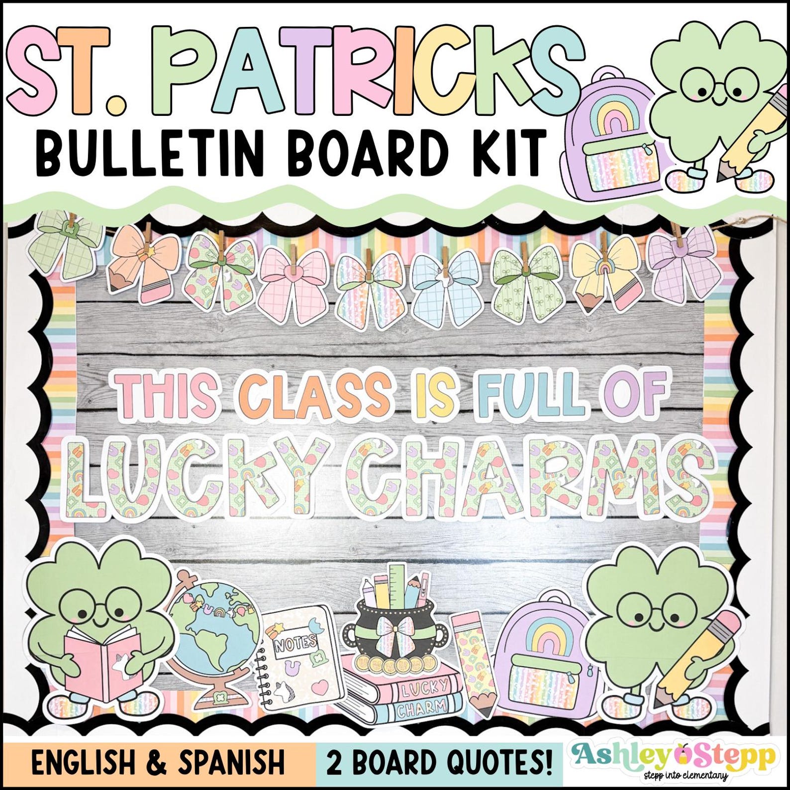 St. Patrick's Day Bulletin Board Kit | Lucky Charms Classroom Decor ...