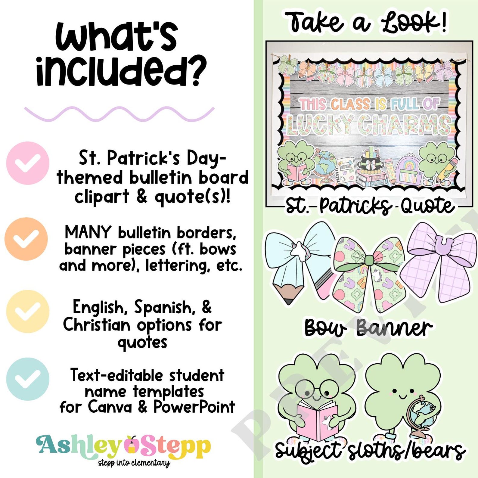 St. Patrick's Day Bulletin Board Kit | Lucky Charms Classroom Decor ...