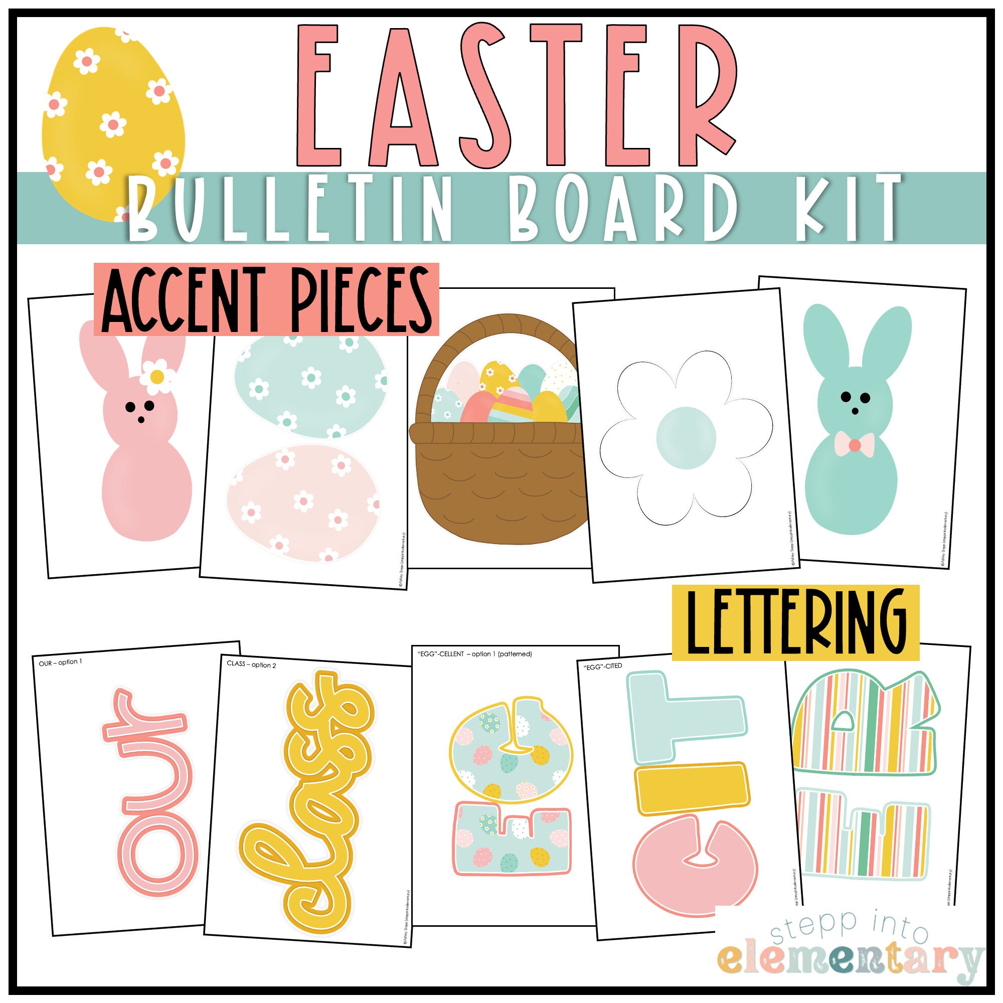 Easter Classroom Bulletin Board Kit | Spring Decor (digital PDF) - Etsy
