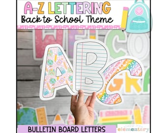 A-Z 掲示板レタリング | 新学期用デコレーション | 掲示板デコレーション | 明るい新学期用教室デコレーション