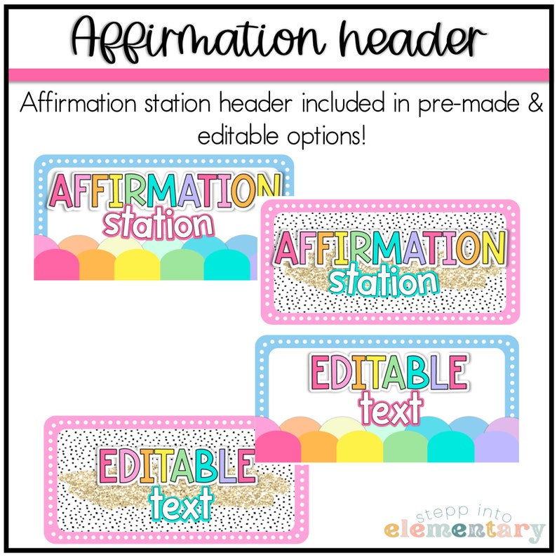 Dreamy Brights Affirmation Station | Student Affirmations | Editable ...