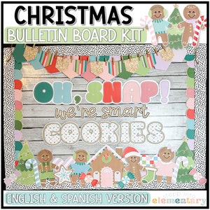 Christmas Bulletin Board Kit | Trendy Christmas Bulletin Board | Christmas Classroom Decor | December Decor | Gingerbread Theme
