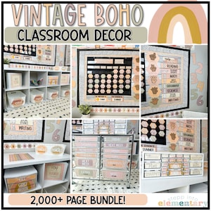 décoration de classe bohème vintage | Plus de 2 000 pages de décorations bohèmes pour la classe !