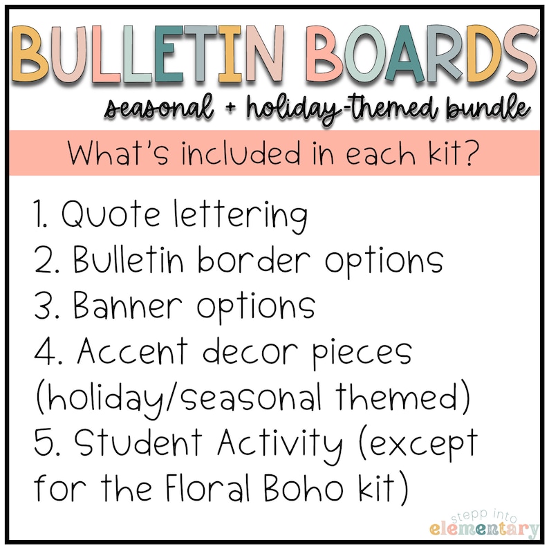 Classroom Bulletin Board Kits Holiday Bulletin Boards Etsy