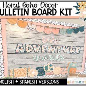 Floral Boho Bulletin Board Kit | Back to School Bulletin Board | Boho Classroom Decor