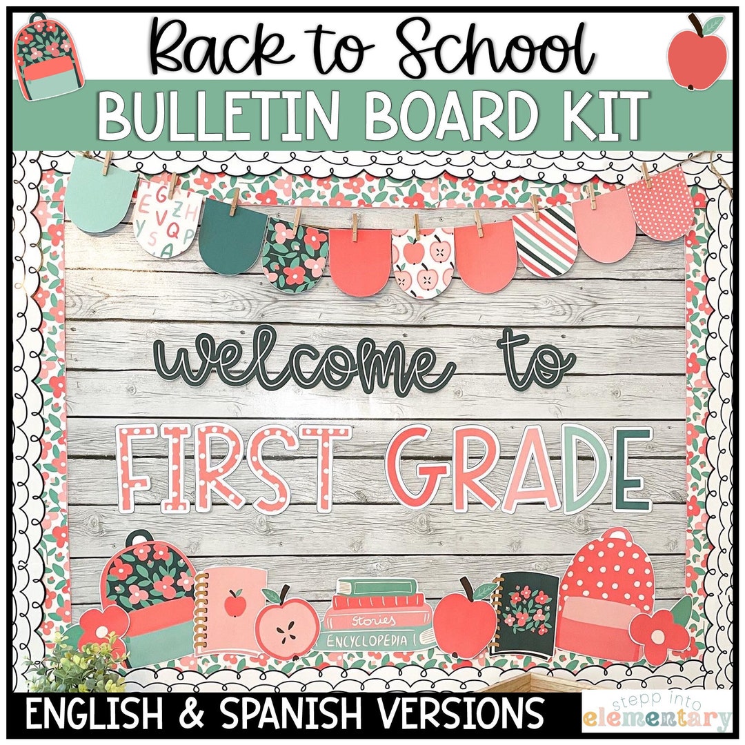 Back To School Bulletin Board Kit Modern School Style School Themed Back To School Bulletin Board Kit Modern School Style School Themed