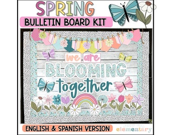 Spring Bulletin Board Kit | Trendy Spring/Easter Bulletin Board | April Decor | Wildflowers & Butterflies