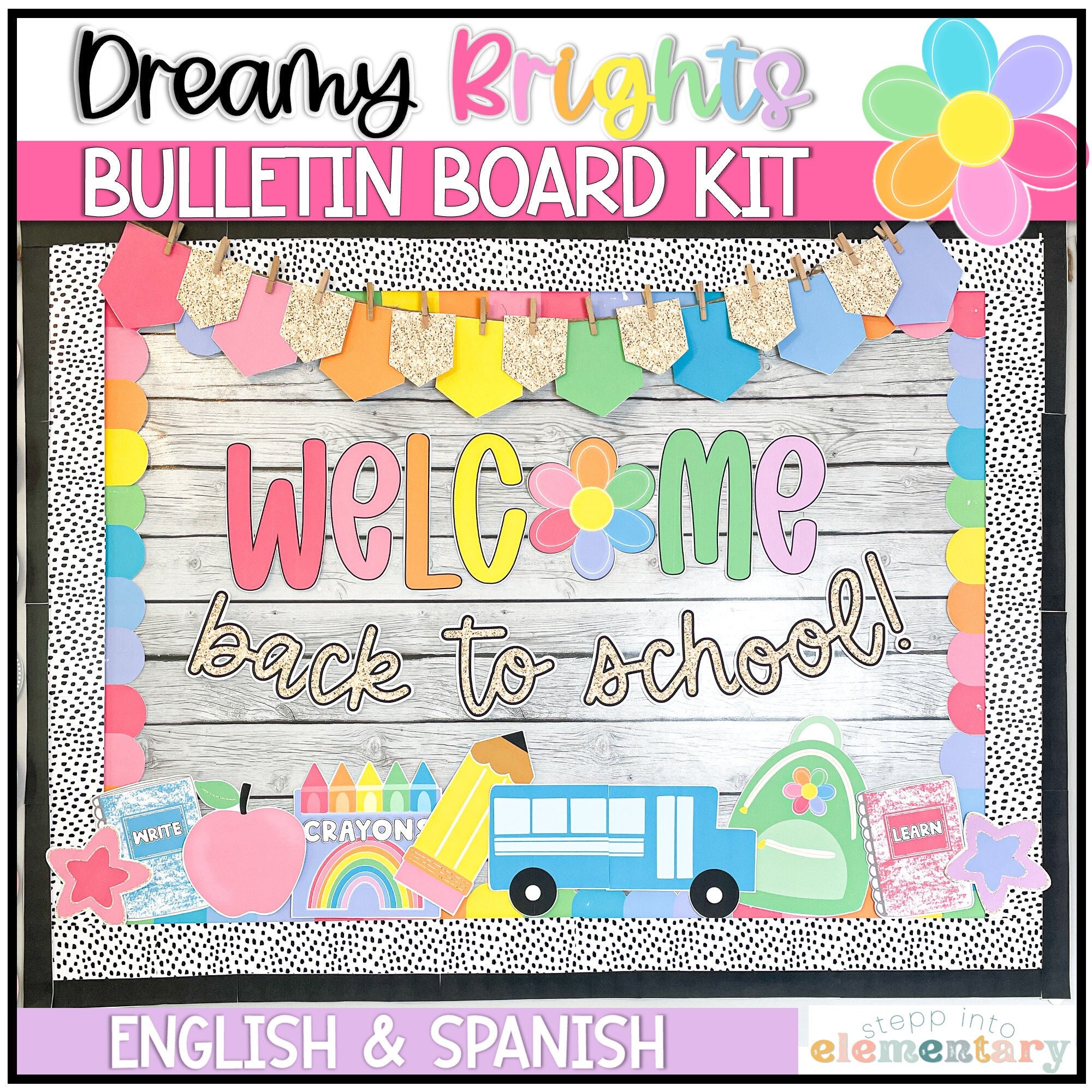 Bright Classroom Bulletin Board Kit | Back to School Decor (digital ...