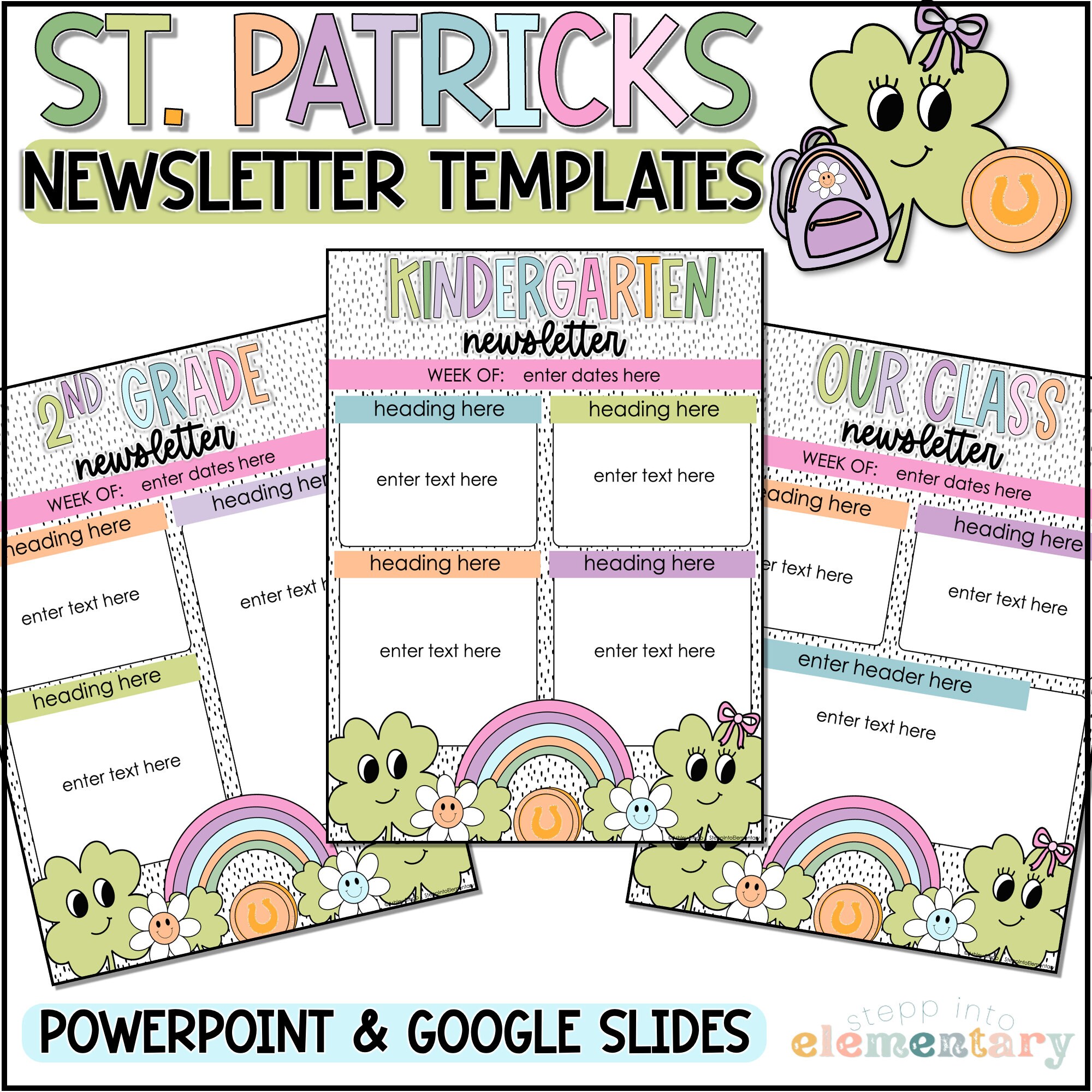 St. Patrick's Day Classroom Newsletter Templates | Editable Calendar ...