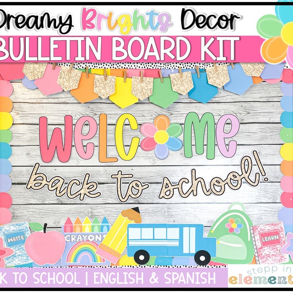 Dreamy Brights Bulletin Board Kit | Back to School Bulletin Board | Bright + Trendy Classroom Decor