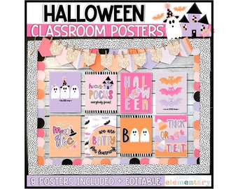Trendy Halloween Classroom Posters | Spooky Decor (Digital Download)