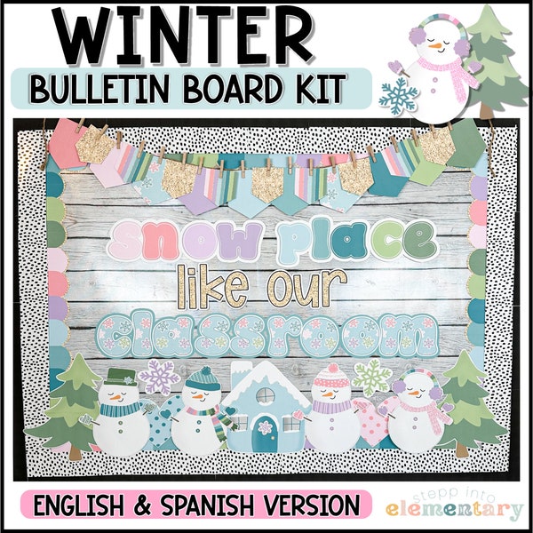 Winter Bulletin Board Kit | Trendy Winter Bulletin Board | Winter Classroom Decor | January Decor | Snowman Theme