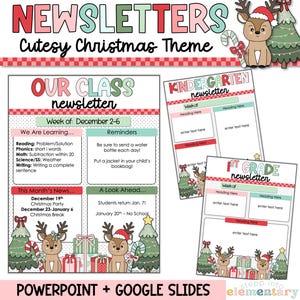 Christmas Classroom Newsletters | December Newsletter Templates | Christmas Classroom Newsletter and Calendar Templates | Editable