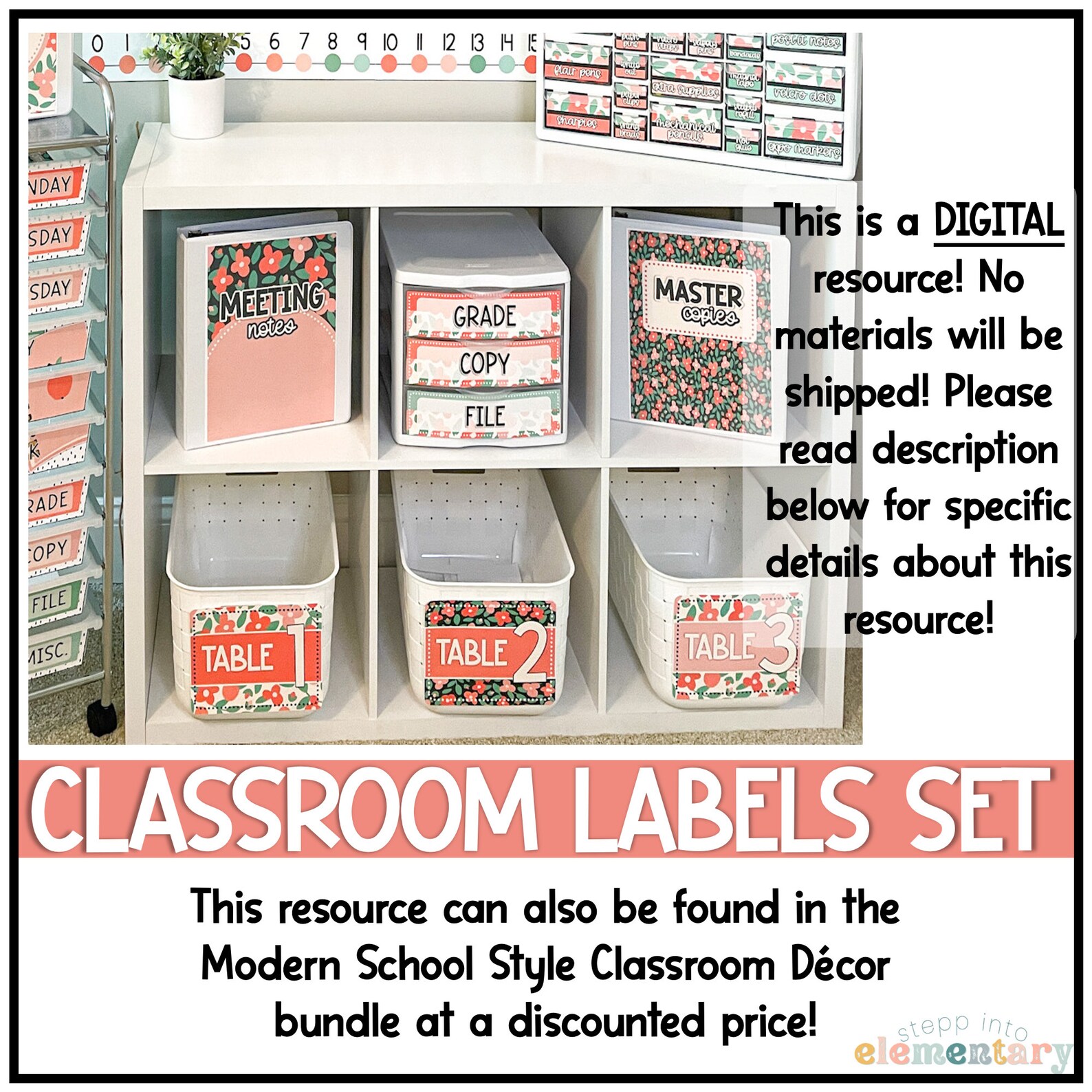 Modern School Decor | Editable Classroom Labels Set (digital Download ...