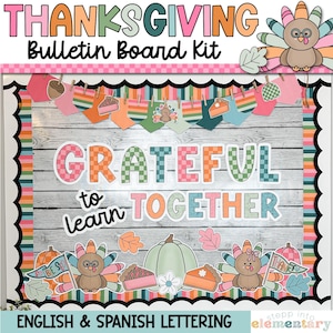 Thanksgiving Bulletin Board Kit | Cutesy Thanksgiving Decor | Bulletin Board Kit | November Bulletin Board