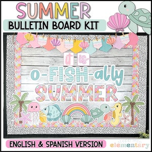 Kit de tablón de anuncios de verano / Tablón de anuncios de verano de moda / Decoración de mayo / Fin de año escolar