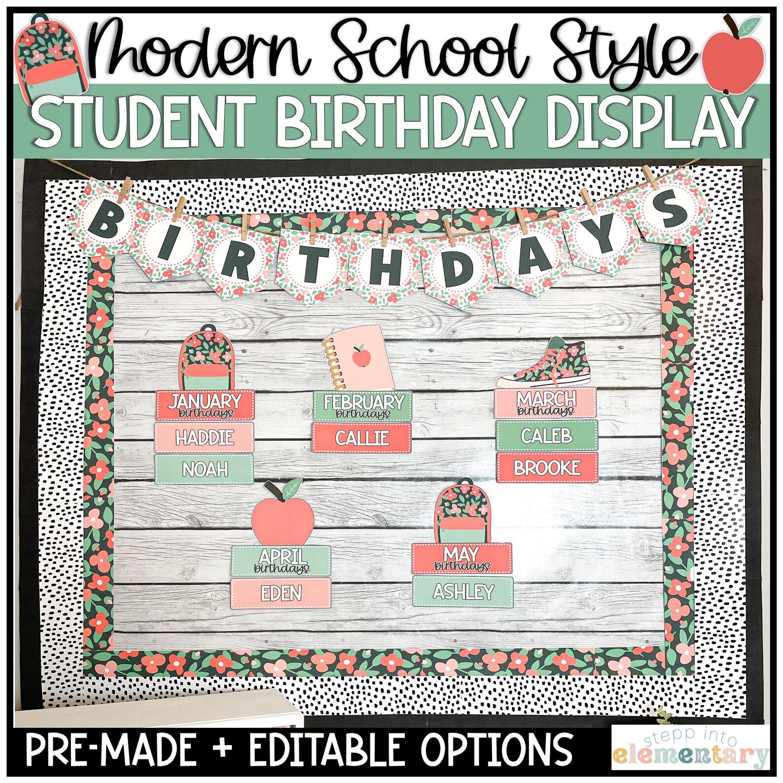 Modern Student Birthday Bulletin Board Display | Classroom Decor ...