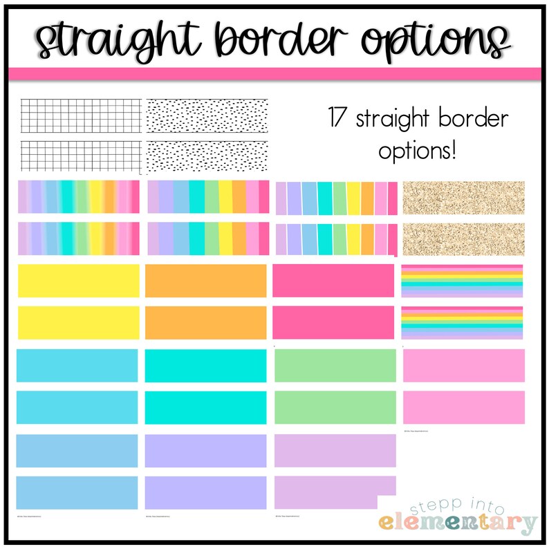 Dreamy Brights Bulletin Board Border Set Bright Classroom Etsy