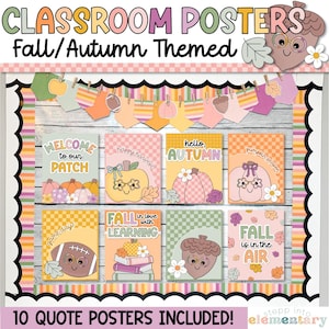 Herbst Klassenzimmer Poster Set | Niedliche Herbst Inspirational Poster | Herbst Trendiges Thema | Pinnwand Dekor