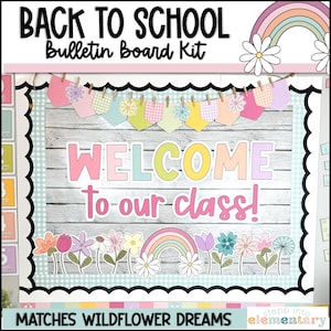 Back to School Bulletin Board Kit | Wildflower Dreams Decor | Bulletin Board Kit | Trendy + Modern Classroom Decor