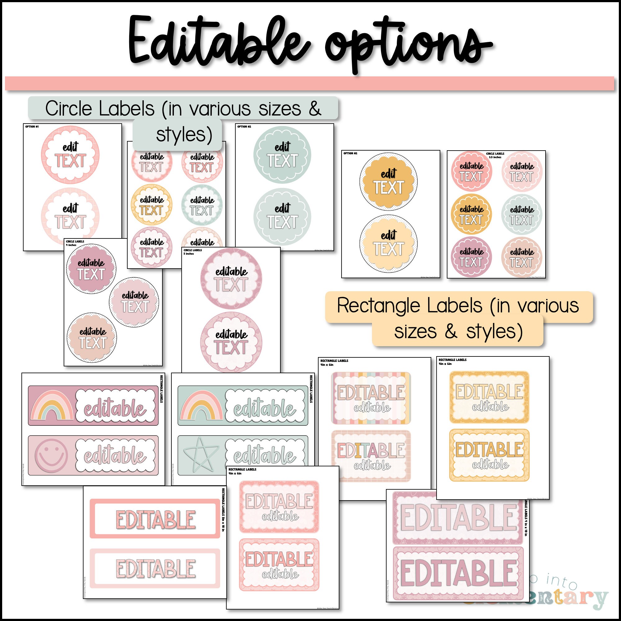 Pastel Doodles Classroom Labels Set | Teacher Organization | Trendy ...
