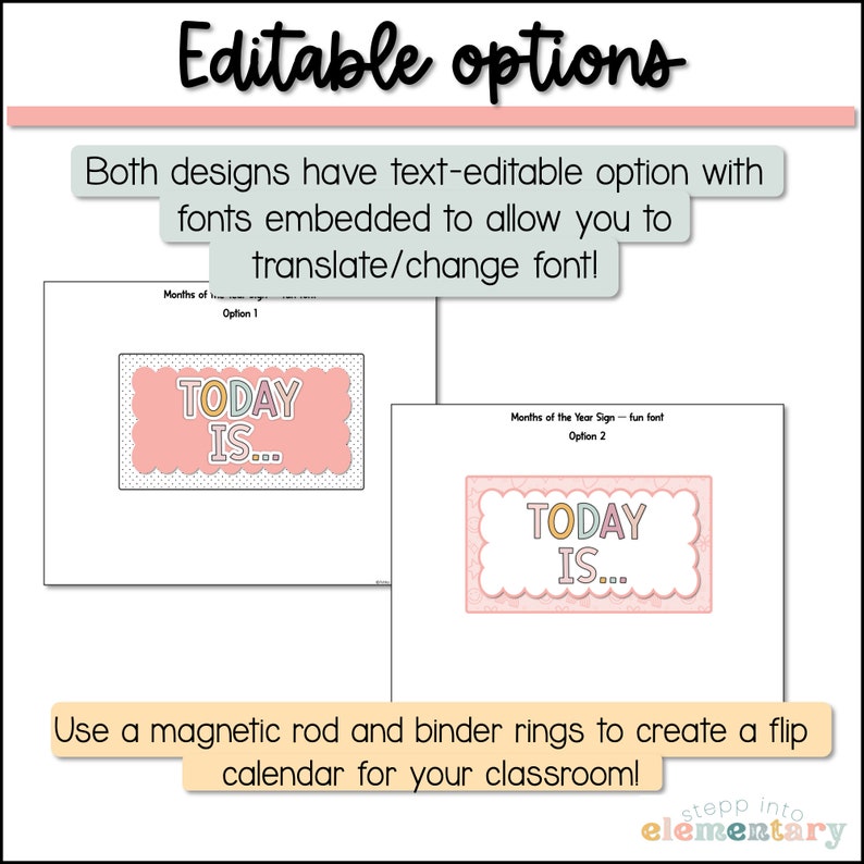 Pastel Doodles Flip Calendar | Classroom Decor (digital Download) - Etsy