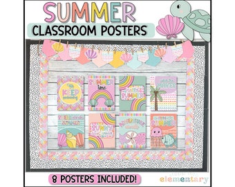 Summer Classroom Posters | Ocean Theme Bulletin Board Decor (PDF)
