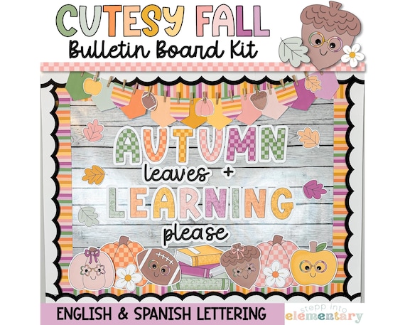 Cutesy Fall Bulletin Board Kit | Classroom Autumn Decor (Digital Download)