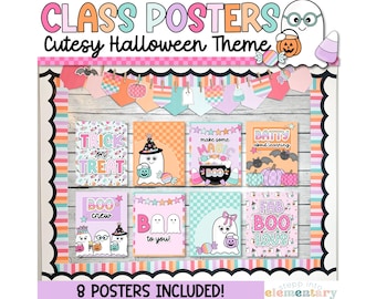 Cutesy Halloween Classroom Posters | Bulletin Board Decor (PDF)