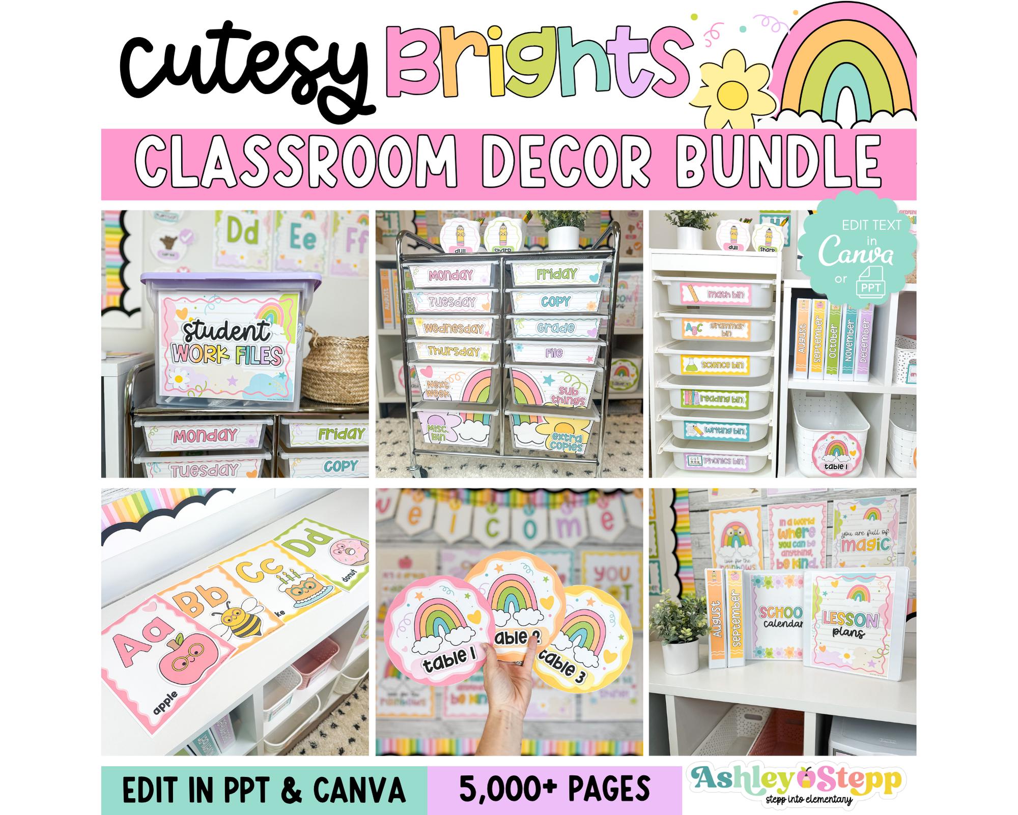 Cutesy Brights Classroom Decor | Pastel & Bright Classroom Decor | 5,000+ Page MEGA Bundle!